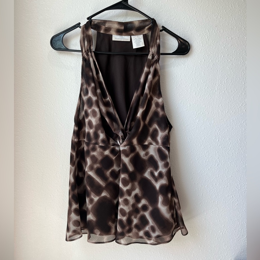 Worthington Animal Print Sleeveless Blouse